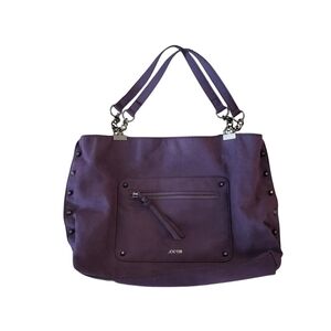 NEW Joe's Purple Faux Suede Shoulder Shopper Bag Chain Straps Studded